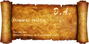 Domány Anita névjegykártya